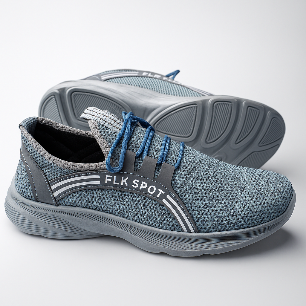 Grey Sports Sneakers for Men – Lightweight Running, Training & Casual Shoes